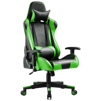 China Good Quality PU Color Gaming Gamer Rotating Hot Selling Leather Contrasting Premium Chair Packing Green Gaming Chair for sale