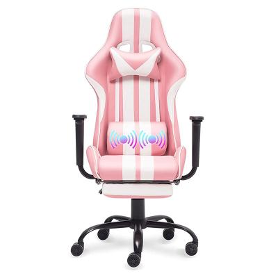 China 2021 anji custom made various color massage game chair factory manufacturing rotation game chair with footrest for sale