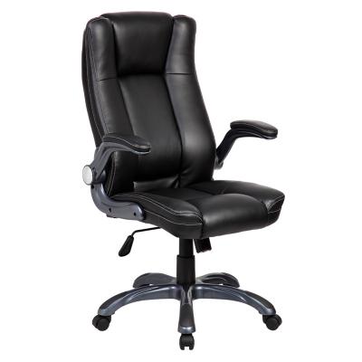 China Professional Cheap Ergonomic Height Black Leather Adjustable Swivel Manufacture Executive Ergonomic Office Swivel Chair for sale