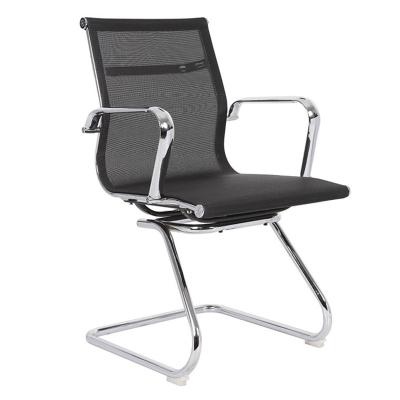 China High Quality (Height)Adjustable Custom Fabric Office Chair For Office On Computer Modern Fixed Knitted Mesh Chair With Armrests for sale