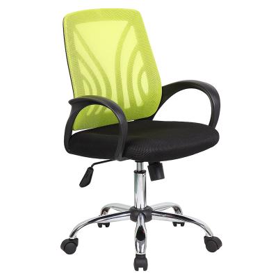 China High-Grade Ergonomic Five-Star Mesh Mid-Back Full Mesh Five-Star Ergonomic Mesh Office Chair Stainless Steel Mesh Computer Office Chair Rotation Green for sale