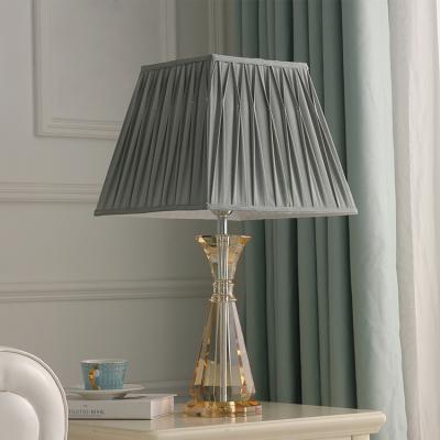 China Contemporary fabric-crystal table lamp living room bedroom bedside lighting dining room table decoration lamp for sale