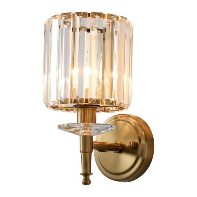 China Modern High Quality Gold Plating Light Iron Wall Lamp Luxury Glass Mirror Ball Led Bedroom Lighting Bedside Lamp for sale