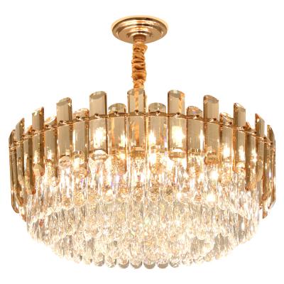 China Modern Luxury Suspended Living Room Interior Decoration Lighting Metal Crystal Ceiling Lamp for sale