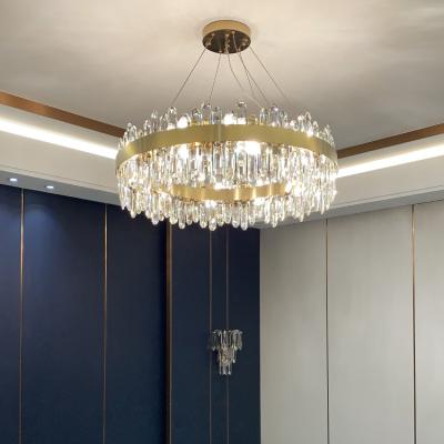 China Outdoor Mounted Luxury Indoor Pendant Lamp Led Modern K9 Crystal Ceiling Lights For Hotel Living Room for sale