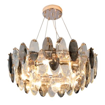 China Hign Qulity Handmade Hot Selling Stainless Steel Leaded Crystal Ceiling Pendant Lamp Modern Dining Room Chandelier for sale