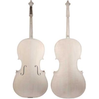 China Selected high quality semi-finished handmade cello of 4/4 regular fiber fir flame made in china for sale