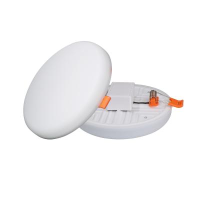 China Modern High Power 32w Tricolor Round Recessed RGB Frameless Led Ceiling Panel Light for sale