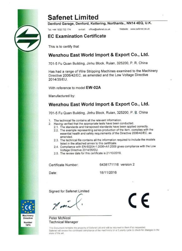 CE - Wenzhou East World Import&Export Co., Ltd.