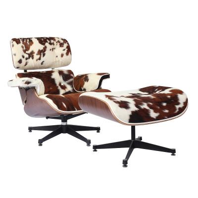 China Designer Furniture Cowhide Lounge Reclining Chair With Ottoman Leisure Full Genuine Leather Lounge Chair for sale