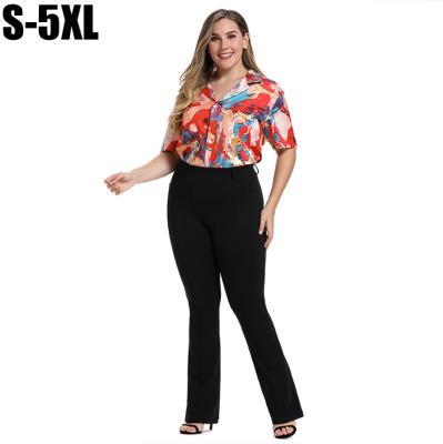 China Breathable Solid Boot Cut Long Pants Women Big Size Bell-Based Pants Plus Size Flared Pants Bright Color Gaiters With Pocket Dance for sale