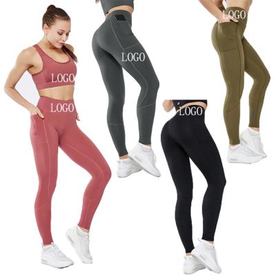 China Custom Made Breathable GYM Women XXL Leggings Embroidery Logo High Waist Plus Size Compression Tummy Control Workout Yoga Pants With Pocket for sale