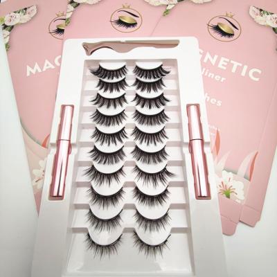 China 3 natural magnets 5 magnets 6 magnets magnetic eyelashes no glue with magnetic eyeliner for sale