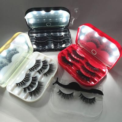 China Feather new arrive eyelash extension light led private label eyelash boxes with led lights for sale