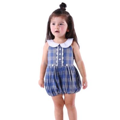 China Anti-wrinkle baby clothes romper with detachable skirt new design flannel plaid dress for girl for sale