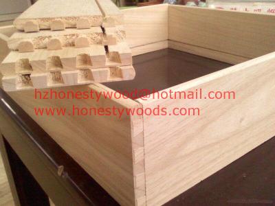 China Paulownia drawer sides and backs, Paulownia drawer component. Dovetail groove for sale