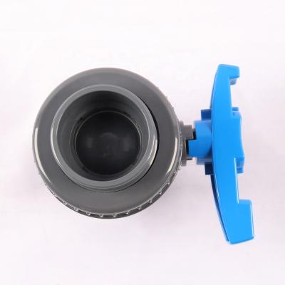 China General South American Type Gray Body PVC Single Union Ball Valve for sale