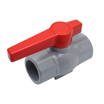 China Other Gray Body Red Handle High Quality PVC Octagonal Ball Valve for sale