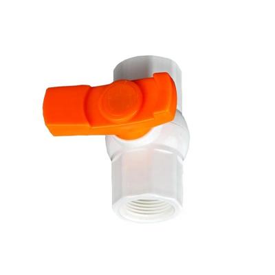 China For Water Supply India Orange Short Handle DIN Plug PVC Ball Valve for sale