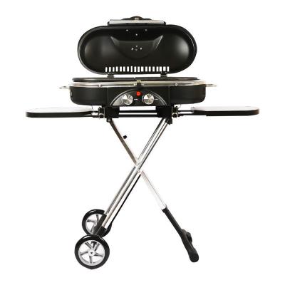 China Steel Custom Stand-Up Propane Camping Cooking Outdoor Barbeque Foldable Portable Folding Gas BBQ Grill for sale