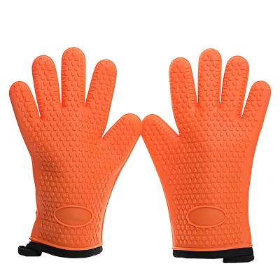 China Gepersonaliseerde Waffelstijl Silicone Roker BBQ Handschoenen Extreme Hitte Bestendige Waterdichte Handschoenen Te koop