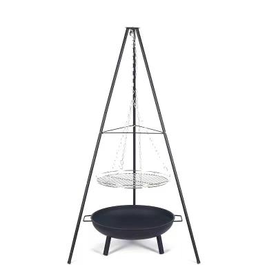 China Outdoor Camping Fire Pits with Tripod Hanging Stand 88*88*150 cm G.W./N.W 7/6 kgs for sale