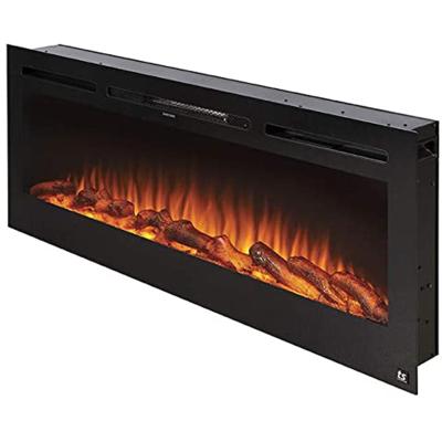 China Electric Fireplace Inserts 50 Inch with Linear Design and Freestanding in Black Finish for sale