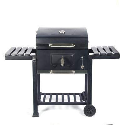 China Easily Assembled Charcoal BBQ Grill with Side Table and 27.5*42.5cm*2pcs Cooking Grid for sale