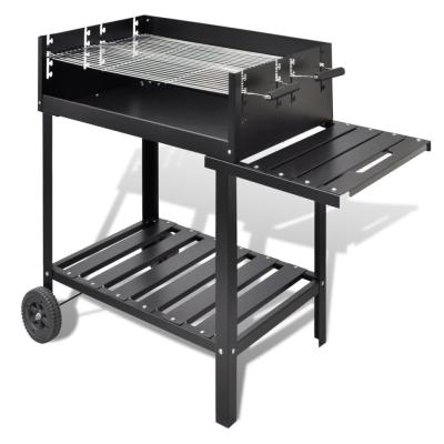 China 73.5*22.5cm x 2 Kookruimte Buitentoonwagen Platte houtskoolgrill met 2 wielen Te koop