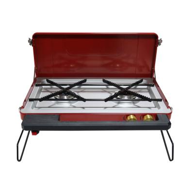 China Outdoor Cooktop for Camping Small Gas Stove 2 Burner Durable and Disposable BTU 22000 for sale