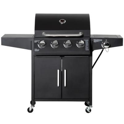 China 59.5 * 12cm Warmtegebied 4 Brander Propaan gasgrill met zijdelingsbrander en kast stijl Te koop