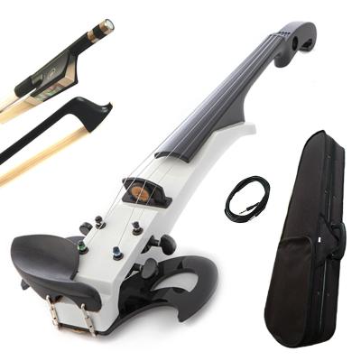 China Maple for adult standard model contric electric violin cheap white color price the 4/4 with original sound electric violin for sale