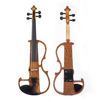 China High Grade Professional Solid Maple Na Porcelain With Case Free Bow Rosin Flash For Beginners Electric Violin for sale