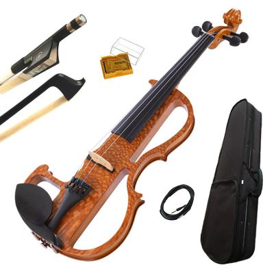 China Built-in Lightning Solid Wood Silent Professional High-Grade Solid Maple Pickup for Beginners Electric Violin for sale