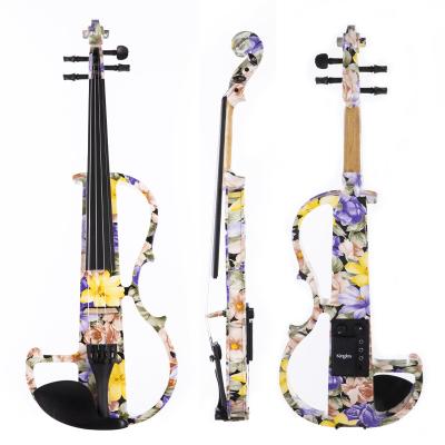 China Basswood Art Painting Mic Parts In Stock Accessories For Kids With 4 String Electric Violin for sale