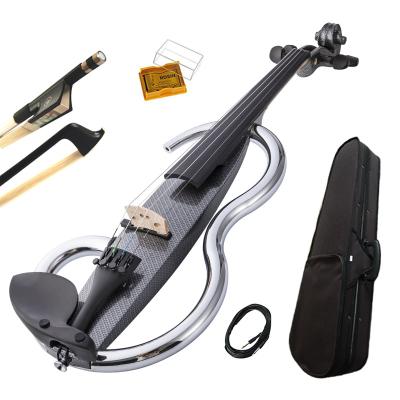 China High Quality Flamed Matte Violin Brand Student Professional Manufacture Unfinished Electronic Violin of Solid Basswood for sale