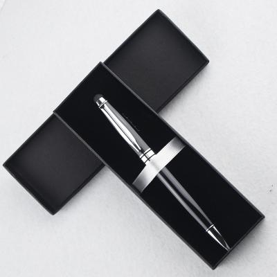 China Office & School Pen new design metal ballpoint pens manufactures wholesale black white vip calligraphy pen with stylus for sale