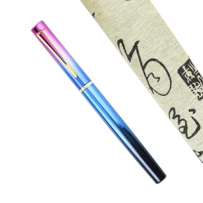 China Student Low MOQ high quality metallic color pen calligraphy fountain pen gift box cute pens with printed logo for sale