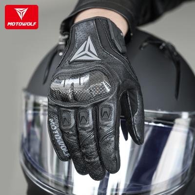 China MOTOWOLF Flexible Touch Screen Motorcycle Riding Bike Breathable Gloves Leather Gloves Motorcycle Racing Gloves for sale