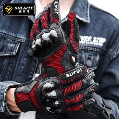 China SULAITE Motorcycle Carbon Fiber Leather Gloves Flexible Custom Motorcycle Racing Gloves For Motorbike Racing for sale