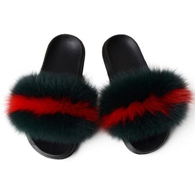 China 2022 New Fashion Stylish Female Soft Fur Anti-odor Indoor Bedroom Fur Slides Sandals for sale