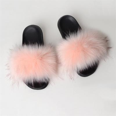 China New Fashion Anti-odor Design Women Ladies Multicolor Soft Faux Fur Sandals Slippers Slides for sale