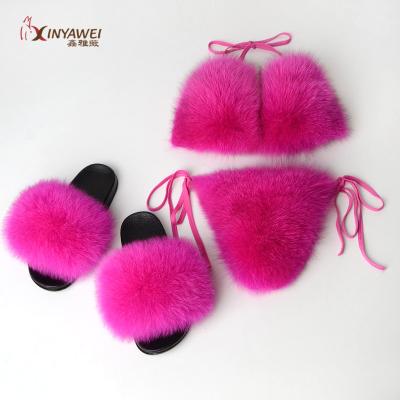 China New Multicolor Fur Slippers Breathable Hot Sale Designer Sexy Girl Swimwear Women Bikini Set for sale