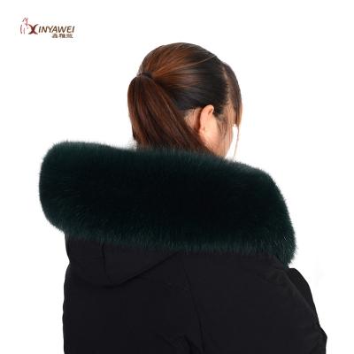 China 2021 Winter Real Fur Collar Winter Fox Fur Collar Custom Made Natural Warm Women Accessories Large Fox Fur Collar for sale