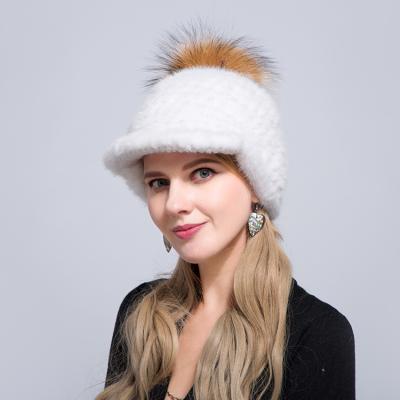 China 2021 COMMON Wholesale Fashion Wool Knitted Soft Warm Fur Pom Pom Hats For Women for sale