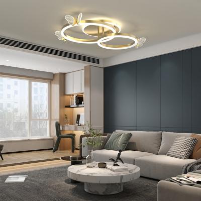 China Surface Mounted Nordic Indoor Butterfly Shape Ceiling Light Bedroom Round Flush Mounted LED Ceiling Lights Fixtures for sale