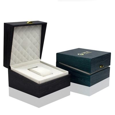 China Wooden Watch Packaging Box Classical Luxury Gift Leather Watch Packaging Box Wood Grain Watch Storage Box for sale