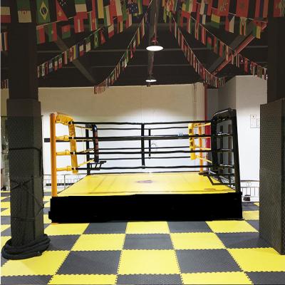 China High Quality Steel And PU Popular Size 5mX5m Training Boxing Fighting Ring Muttahida Majlis-e-Amal Rings With Customer Logo boxeo ring for sale