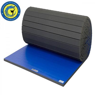 China Vinyl Cover NO-Toxic +Epe Foam Folding Gymnastics Rollout Mat for sale