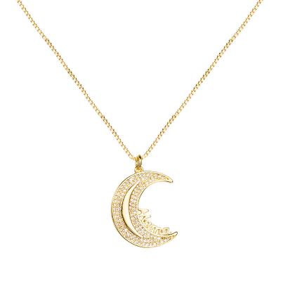 China Gold Plated Zircons Mum Necklace Letter Alphabet Alphabet Word Pendant Fashion Mothers Day Jewelry Gift Environmental Friendly On The Moon Necklace for sale